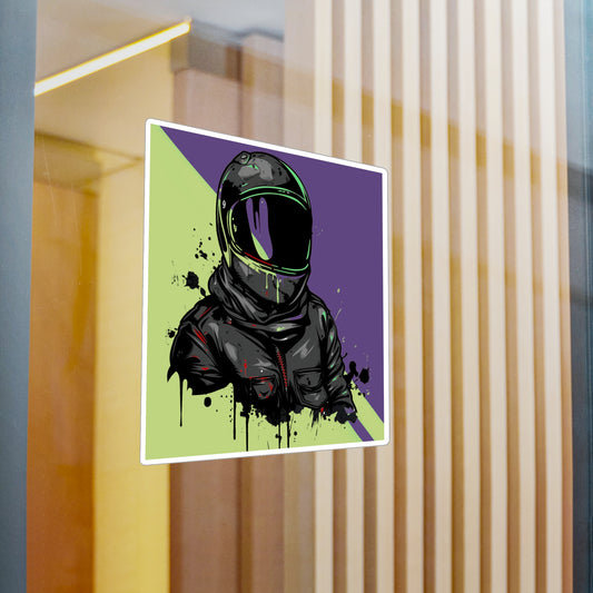 Vinyl Decal “astronaut” background, green and purple